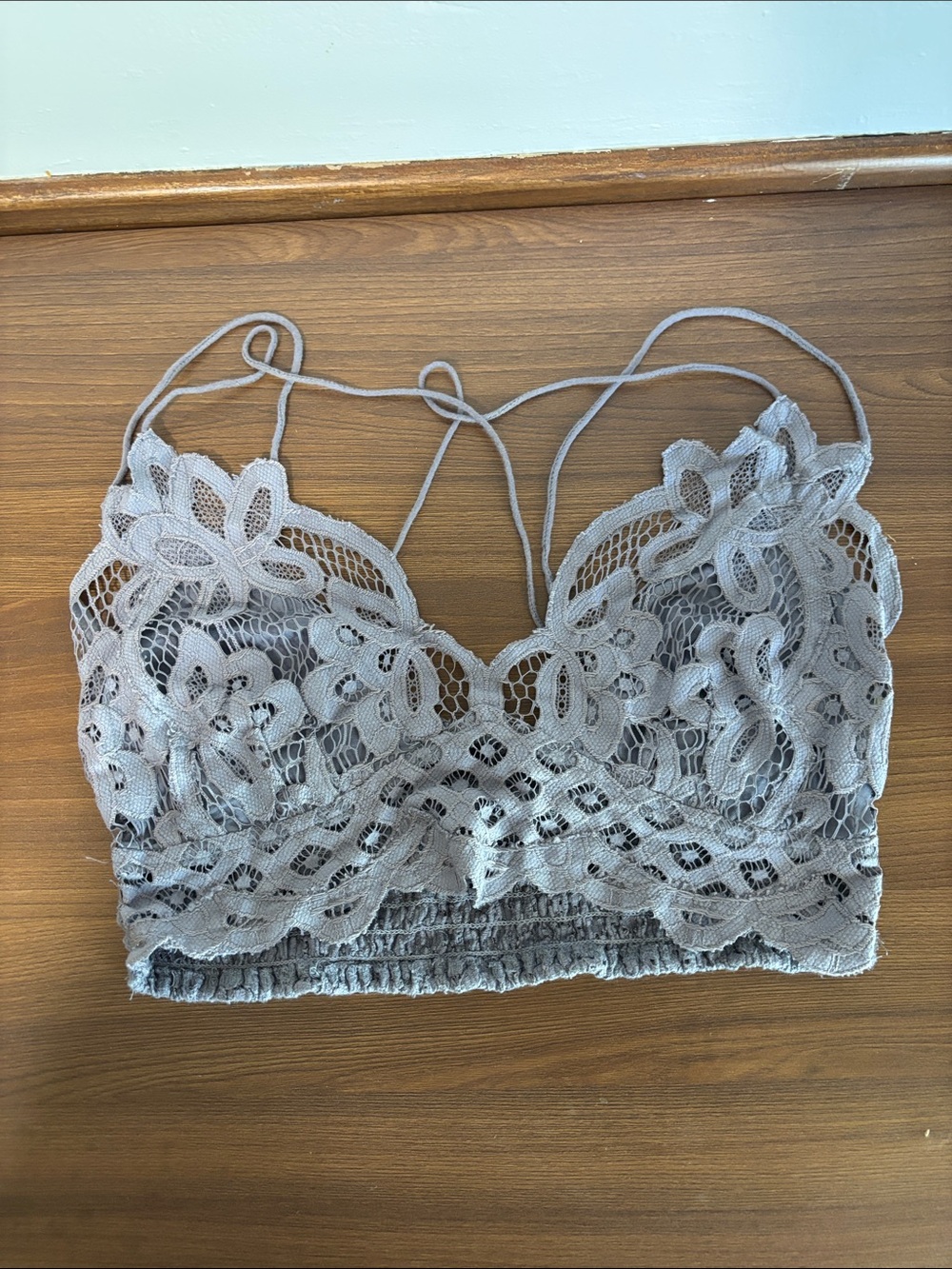 Free People Lace Bralette in Light Gray